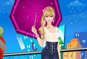 Barbie sous la pluie