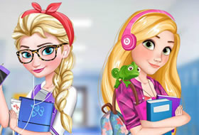 Elsa et Raiponce vont à l'école