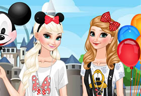 Anna et Elsa à Disneyland