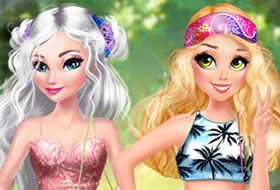 Elsa et Raiponce Style Floral