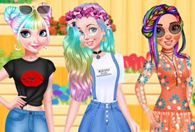 Princesses et cheveux pastel
