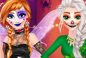 Anna et Elsa à Halloween