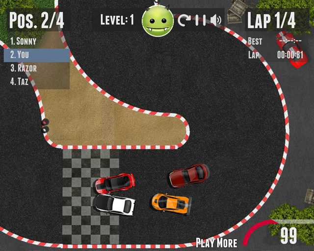 Jouer à Course de voitures vue de dessus Jeux gratuits en ligne avec