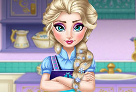Elsa fait la cuisine