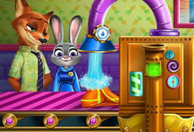 Judy et Nick nettoie des objets