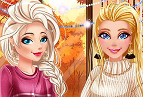 Barbie et Elsa Motifs d'automne