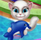 Talking Angela à la piscine